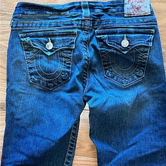 True Religion Women's Dark Blue Flare Jeans - Picture 4 of 8